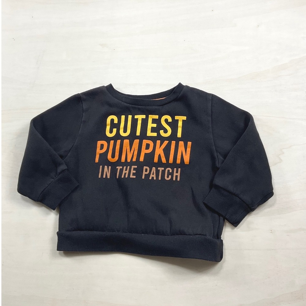 Falls Creek Kids Toddler 2T Cutest Pumpkin In The Patch Sweatshirt Black Fleece